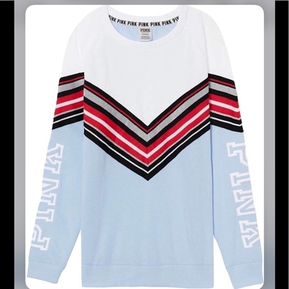 Pink Campus Tunic Pullover Sweater Blue Large - Picture 2 of 13